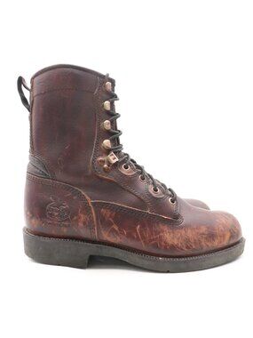 Georgia Boot Men's Size 7.5 M Brown Leather Comfort Work Boots G8845